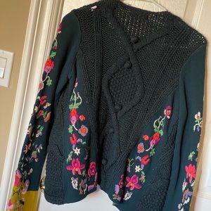 Knitted embroidered floral jacket